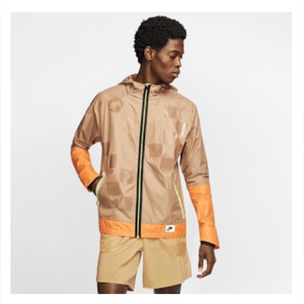 Nike running jacket Brown and Orange Hooded Jacket